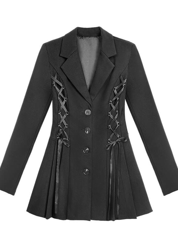 LACE-UP CORSET PLEATED TAILORED JACKET